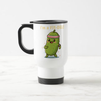 Caneca Térmica Sou um Fit-Dill! Design de Piada de Pickle de Trei