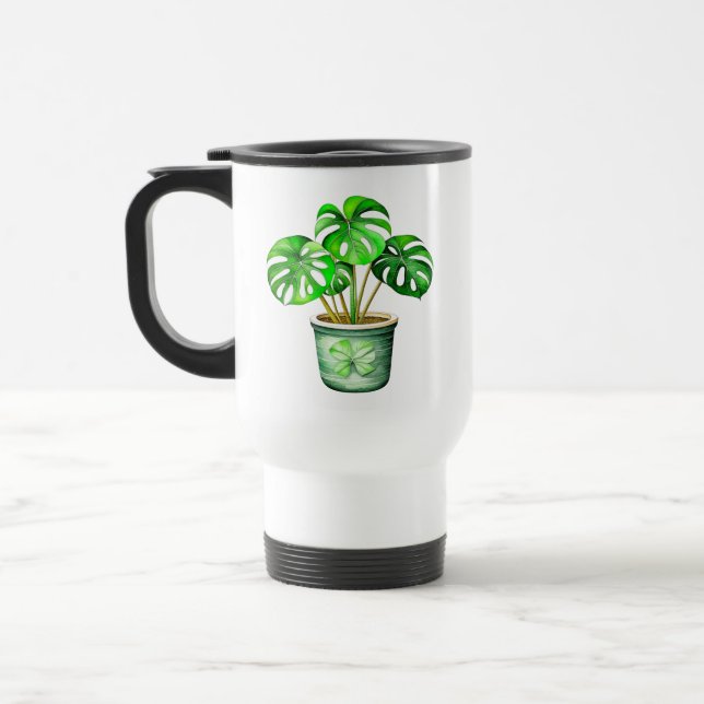 Caneca Térmica Sou uma Monstera sem o meu café | Arma Funerária (Esquerda)