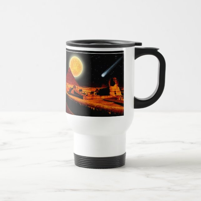 Caneca Térmica Sphinx & Moon sobre as Pirâmides de Giza do Egito (Direita)