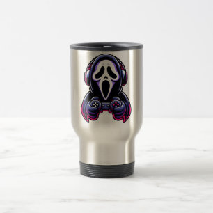 Caneca Térmica Spooky Gaming – Controle Fantasma de Gamer de Hall