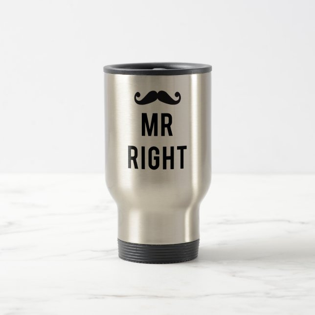 Caneca Térmica Sr. design de texto direito com bigode (Centro)