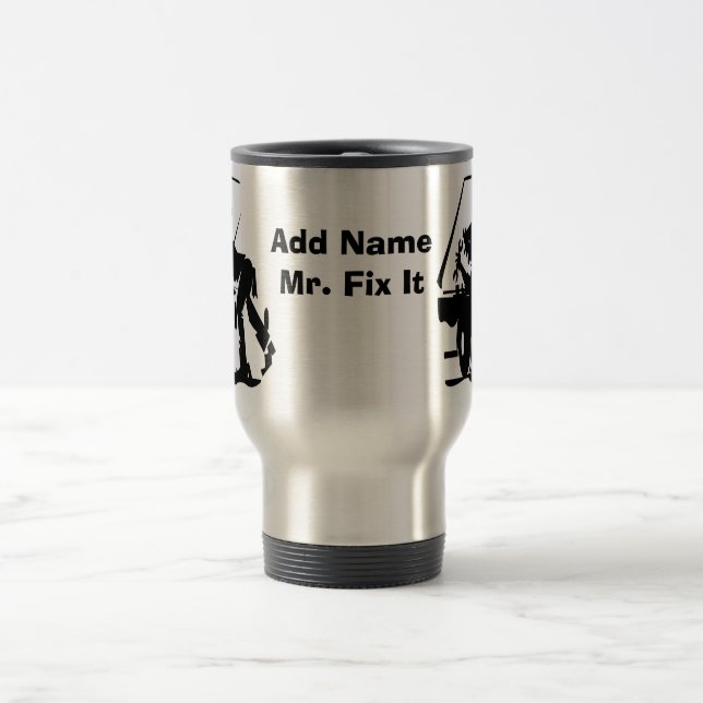 Caneca Térmica Sr. Fix It Mugs, adicione nome (Centro)