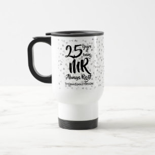 Caneca Térmica Sr. Sempre Certo Diversão 25º Aniversário de Prata