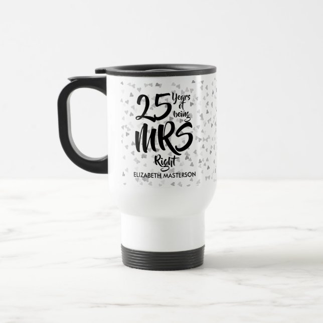 Caneca Térmica Sra. Diversão Certa 25º Aniversário de Bodas de Pr (Esquerda)