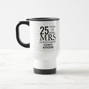 Caneca Térmica Sra Sempre Certa Diversão Prata 25º Aniversário