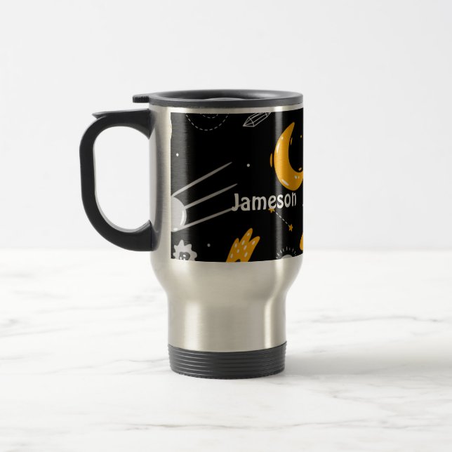 Caneca Térmica Stars Lua Foguete Espacial Exterior (Esquerda)