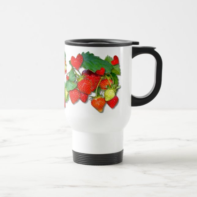 Caneca Térmica STRAWBERRY LOVE ~ Viagem/Viagem ao trabalho (Direita)