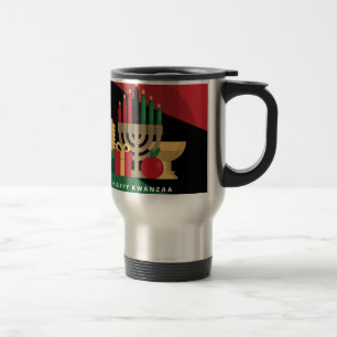 Caneca Térmica stripe diagonal Happy Kwanzaa