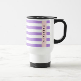 Caneca Térmica Stripes Roxas, Padrões Retirados, Linhas, Seu Nome