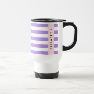 Caneca Térmica Stripes Roxas, Padrões Retirados, Linhas, Seu Nome