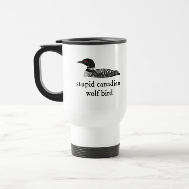 Caneca Térmica Stupid Canadian Wolf Bird Hockey Romance for Hocke (Esquerda)