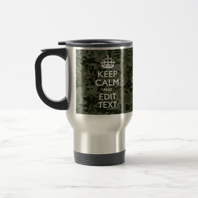 Caneca Térmica Sua Camuflagem Digital de Texto Woodland Fique Cal (Esquerda)