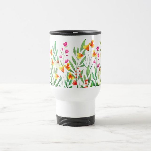 Caneca Térmica Sublimação de flores silvestres-23439 (Centro)