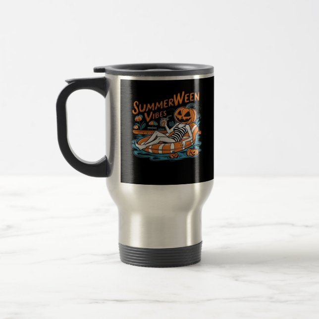Caneca Térmica Summerwin Vibes Para Verão Estranho, Presente De H (Esquerda)
