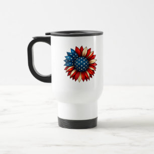 Caneca Térmica Sunflower American Flag 4 de julho Merica EUA