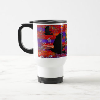 Caneca Térmica Sunset no lago Wendouree Arte aborígena australian