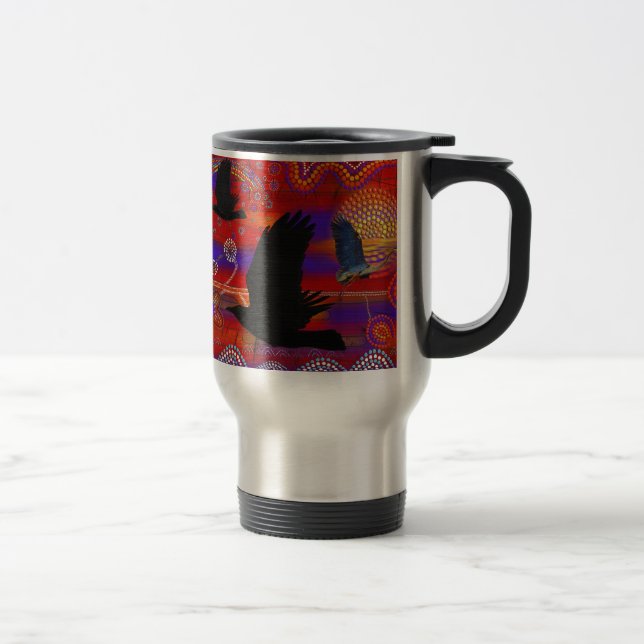 Caneca Térmica Sunset no lago Wendouree Arte aborígena australian (Direita)