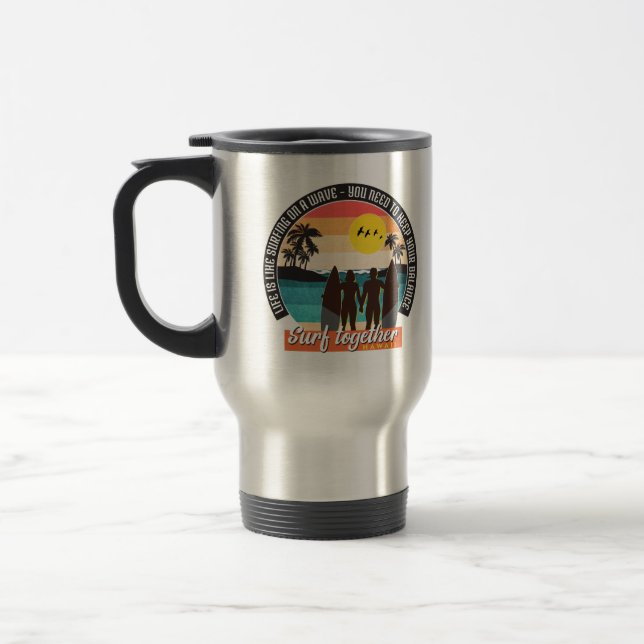 Caneca Térmica Surf junto - Mantenha o equilíbrio (Esquerda)