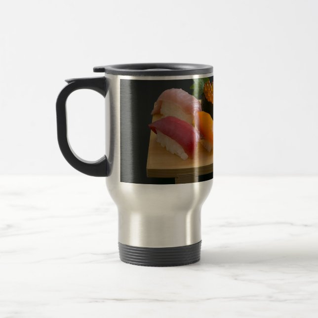 Caneca Térmica Sushi Harmony – Japanese Nigiri Set Travel Mug (Esquerda)