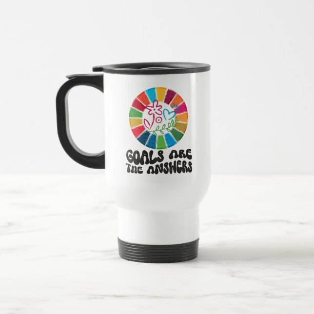 Caneca Térmica Sustentavelmente estilizado: Objetivos, Graça e Vi (Esquerda)