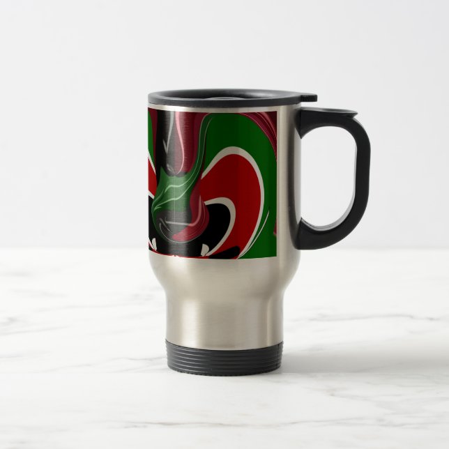 Caneca Térmica Swirling Kenyan Flag: Uma arte moderna do Motif (Direita)