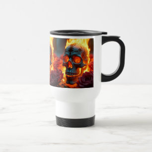Caneca Térmica Tampão térmico do crânio Edgar - Rosas e canetas d