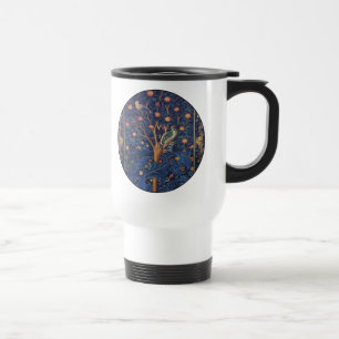 Caneca Térmica Tapeçaria Pica-Pau de William Morris Design Azul
