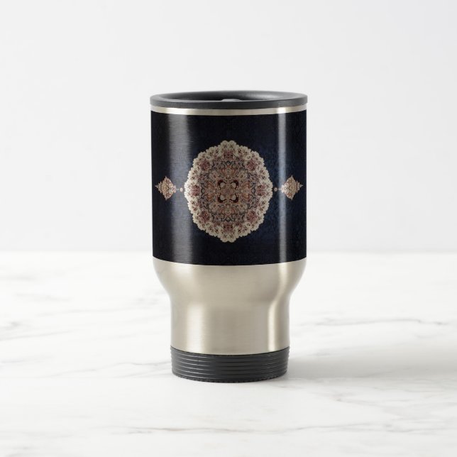 Caneca Térmica Tapete Persa Turco Azul Antigo (Centro)