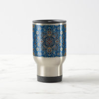 Tapete persa turco azul oriental antigo