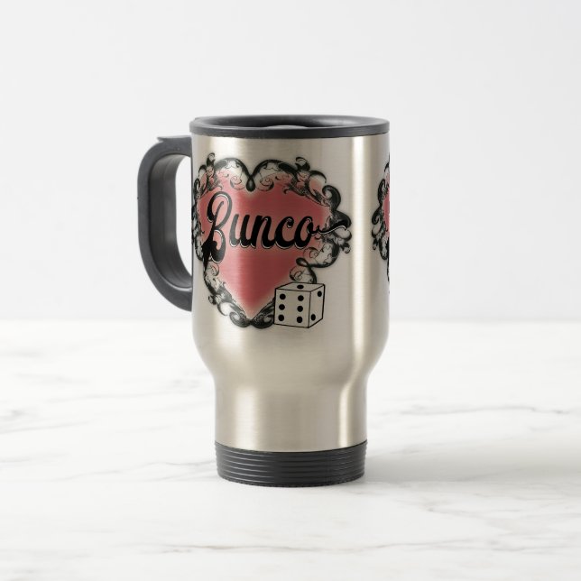 Caneca Térmica tatuagem no coração do bunco (Frente Esquerda)