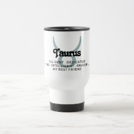 Caneca Térmica Taurus Star Sinal Zodiac Traços Melhor Teal Amigo