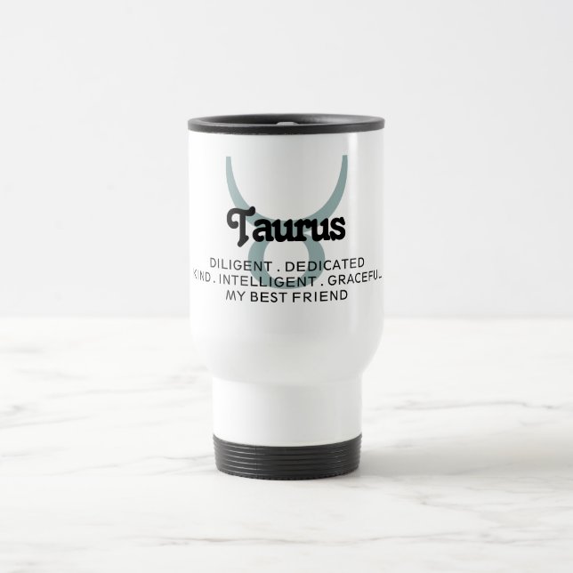 Caneca Térmica Taurus Star Sinal Zodiac Traços Melhor Teal Amigo (Centro)