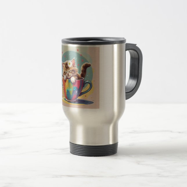 Caneca Térmica Taza de gatito tierno (Frente Esquerda)