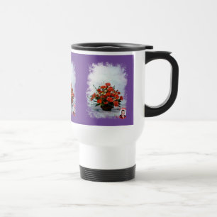 Caneca Térmica Taza De Viaje Bodegón de Flores