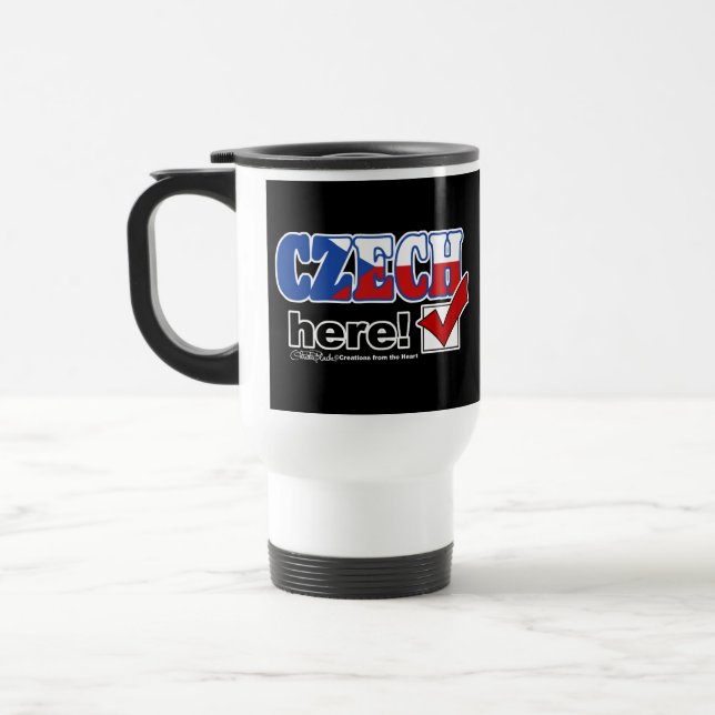 Caneca Térmica Tcheco Aqui (Escuro) (Esquerda)