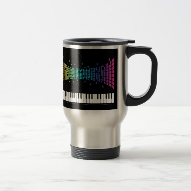 Caneca Térmica Teclado instrumental para piano de música multicol (Direita)