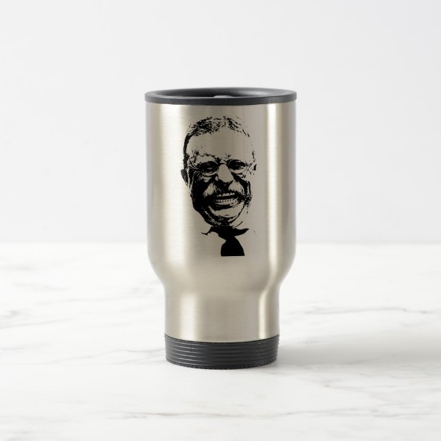 Caneca Térmica Teddy Roosevelt -- Preto e branco (Centro)