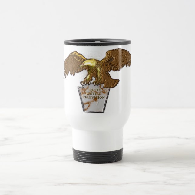 Caneca Térmica Televisão de justiça da verdade (Centro)