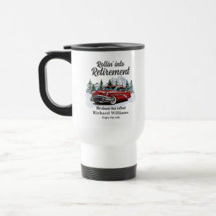 Caneca Térmica Tema de Viagem de Aposentadoria Carro Retrô Clássi