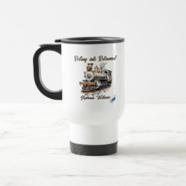 Caneca Térmica Tema de Viagem fora de uso que passa para o trem d