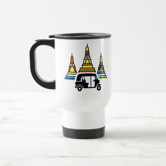 Caneca Térmica Templos Tailandeses E Tuk Tuks (Esquerda)