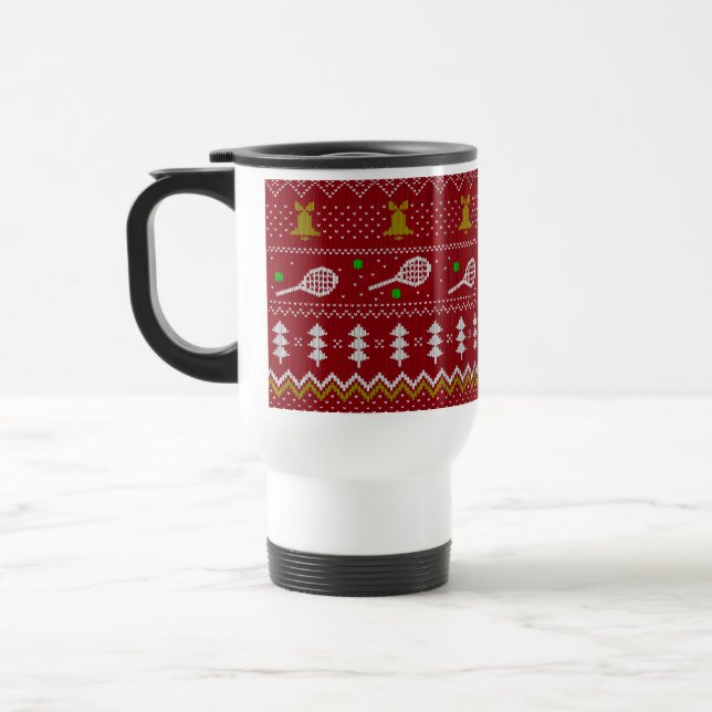 Caneca Térmica Tênis Natal Doce Padrão Vermelho (Esquerda)