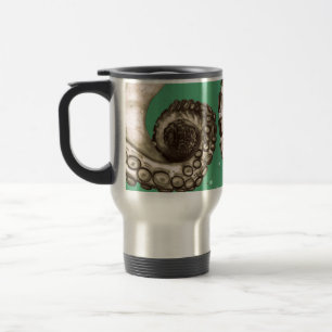 Caneca Térmica Tentáculo náutico verde do polvo do vintage
