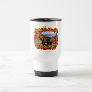 Caneca Térmica Terapia de Trilha de Outono Cinza Montanha Fumegan
