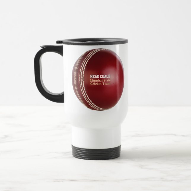 Caneca Térmica Teste Corresponder a Bola de Críquete Vermelho com (Esquerda)