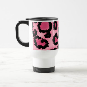 Caneca Térmica Teste padrão cor-de-rosa e preto do impressão do