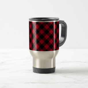 Caneca Térmica Teste padrão da xadrez do búfalo da verificaçã