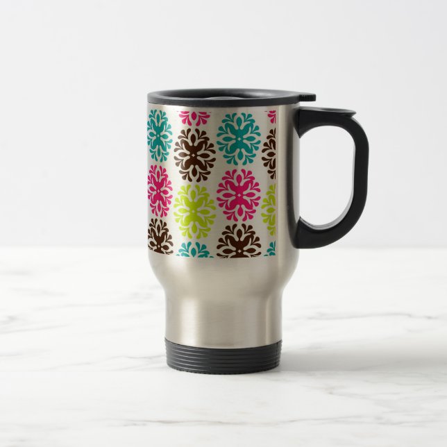Caneca Térmica Teste padrão de flor bonito feminino floral do (Direita)