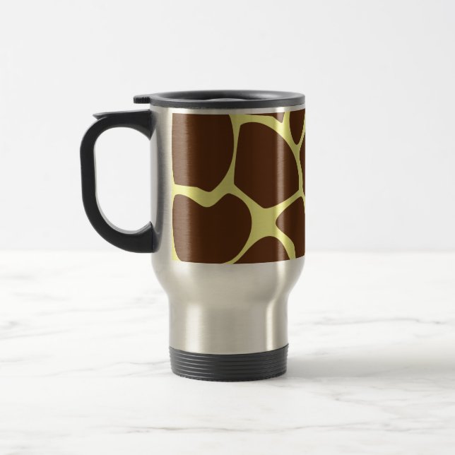 Caneca Térmica Teste padrão do impressão do girafa em Brown. (Esquerda)