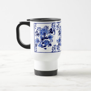 Caneca Térmica Teste padrão floral azul de Delfts do Dutch antig